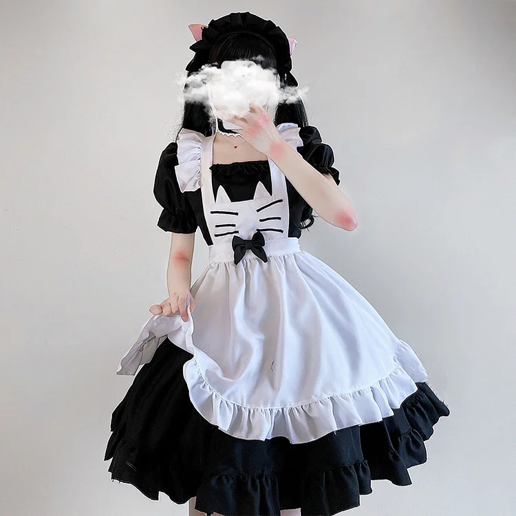 Kitty Bow Lolita Maid Dress - Modakawa Modakawa