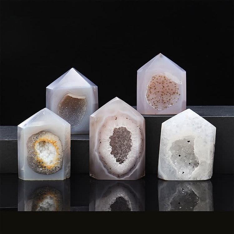Natural Agate Wands Geode Rock Gemstone Decoration