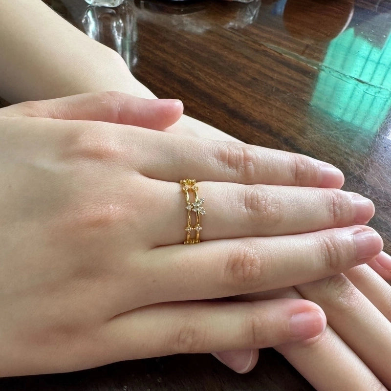 925 Sterling Silver Bow Knot Open Rings