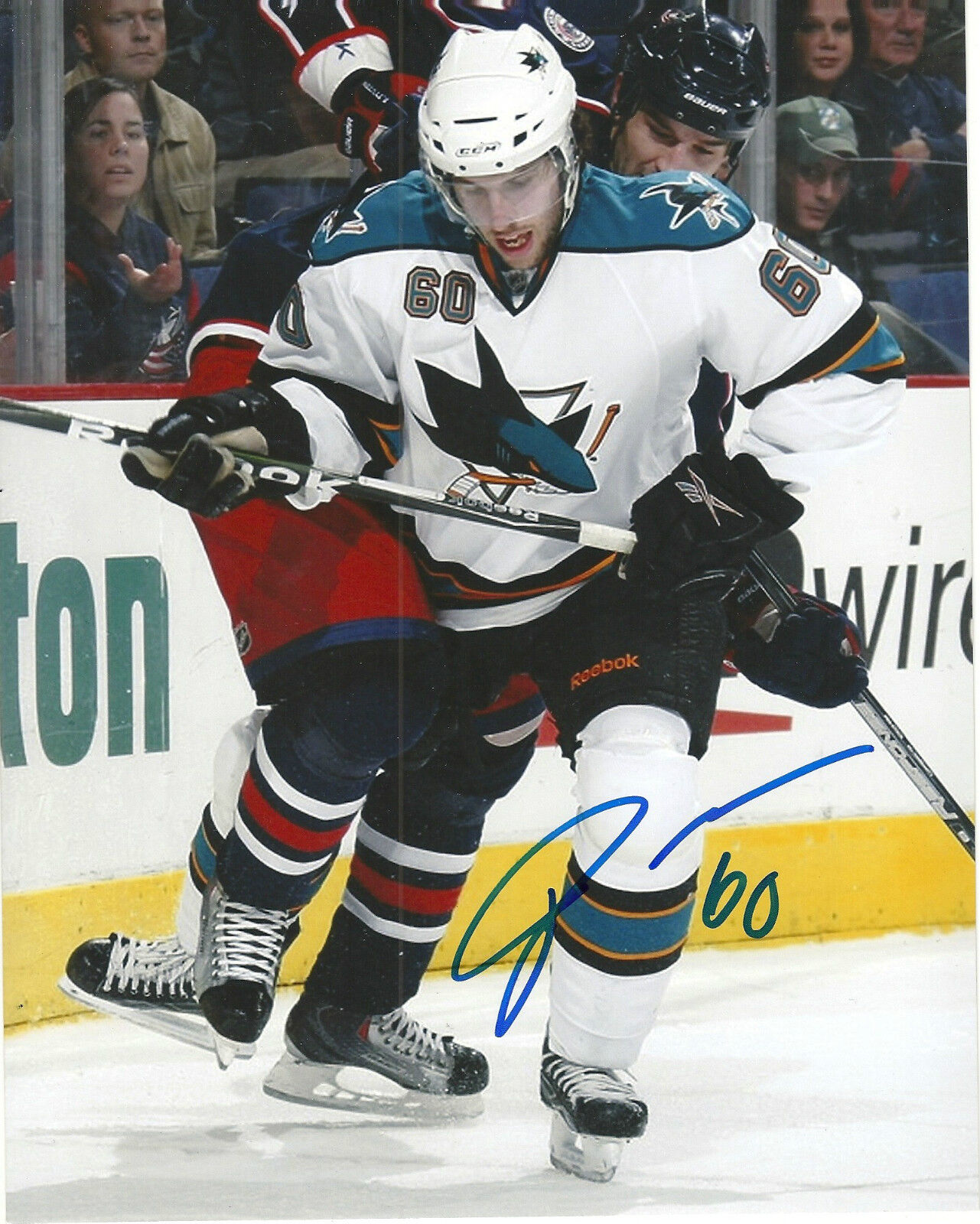 JASON DEMERS SAN JOSE SHARKS SIGNED STANLEY 8X10 Photo Poster painting 1