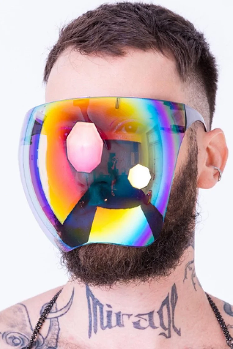 Gradient Color Mirrored Protective Full Face Festival Face Shield