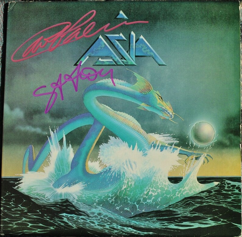 ASIA SIGNED ALBUM X2 Carl Palmer, Steve Howe wcoa