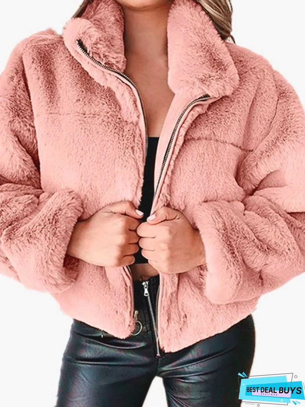 Zipper Cardigan Plush Warm Jacket