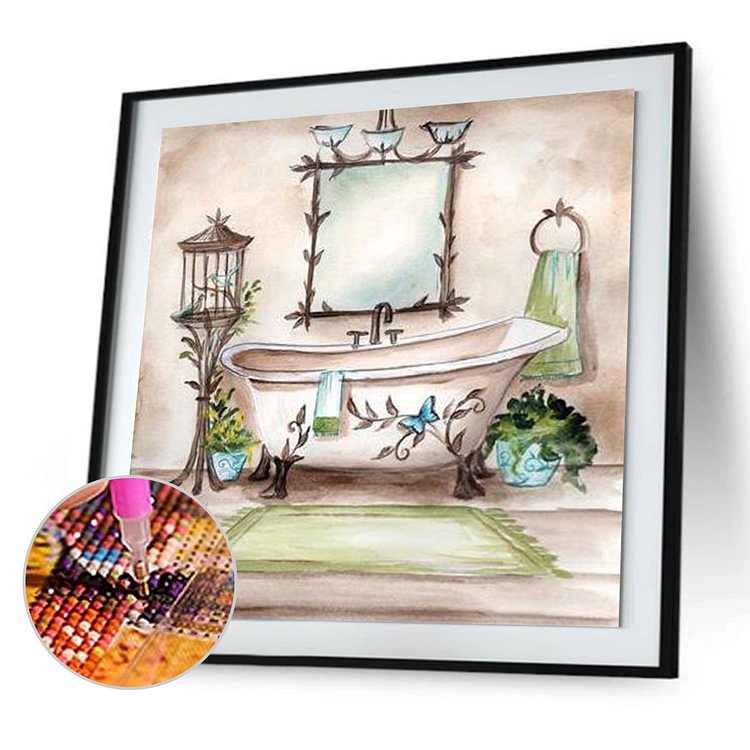 Diamond Painting Full Round Classical Bathtub(30*30cm)587955.05