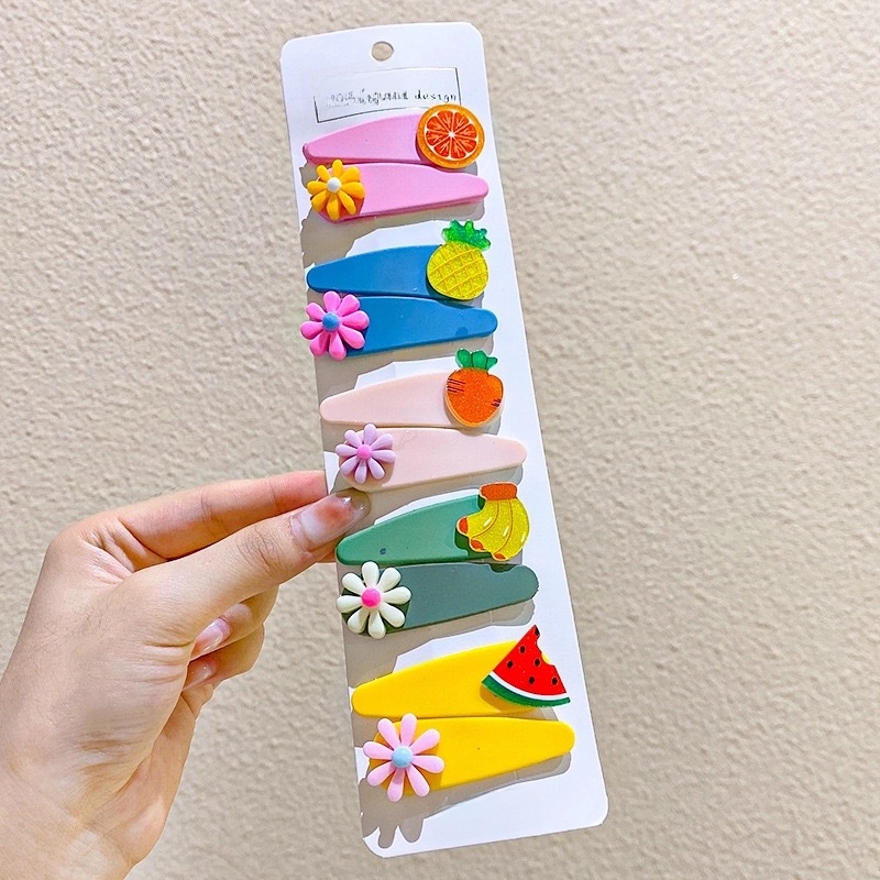 Sweet BB Clip Cream Color Broken Hair Headdress Oil Drop Cute Hair Clip Children’s Bangs Paint Edge Clip Candy Color