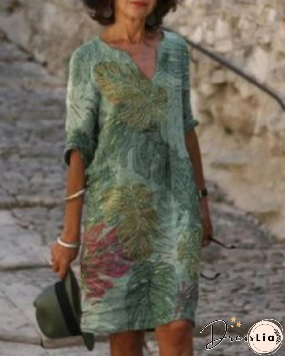 Women's Casual Dress Print Knee Length Dress