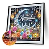 Ramadan Blumenschloss - speziell geformtes Diamantgem&auml;lde - 30*30cm