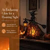 Resin Halloween Witch LED Lights Battery/USB Charging Handcrafted Stained Glass Witch Lamps Multi-Purpose Colorful Witch Desktop Statue Halloween & Year-Round Home Decor