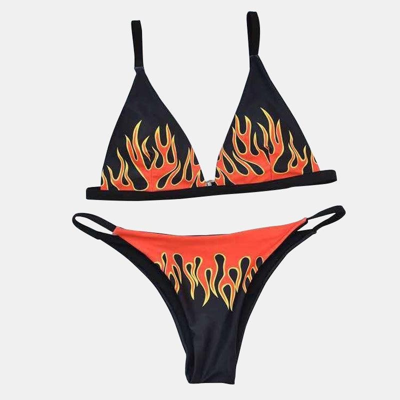 Flame Print Bikini