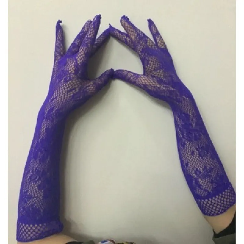 Churchf Sexy Transparent Lace Super Elastic Gloves Bride Nurse Maid Sex Lingerie Tempting Suit