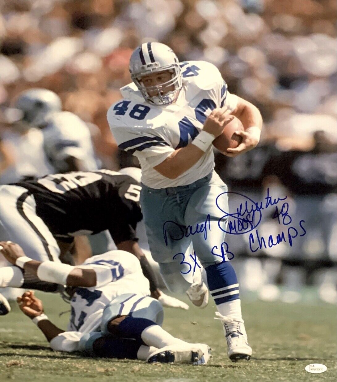 Daryl Johnston Signed Dallas Cowboys 16x20 Photo Poster painting JSA WP153263 w/ Inscription