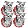 [US Local Warehouse] 5 Inch Caster Wheels Total Capacity 4000 Lbs Heavy Duty Casters with Brake Plate Casters for Trolleys Transport Materials Toolboxes