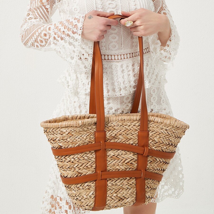 Women Handbags Summer Beach Straw Ladies Shoulder Bag Woven Weave Female Tote Shopper shopify LILYELF