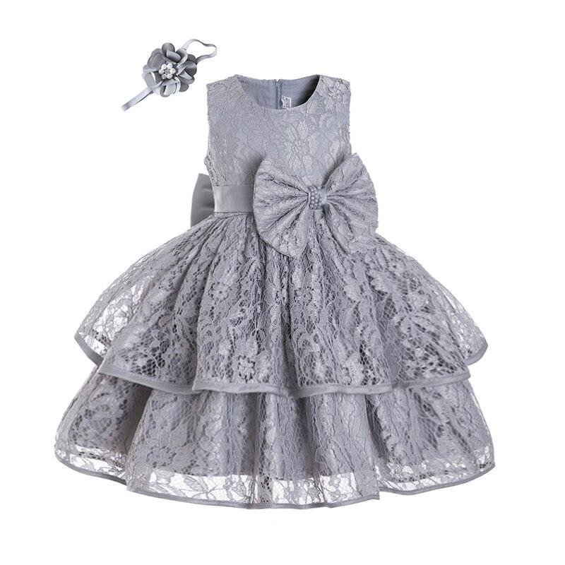 Baby Girls Lace Embroidery Dress 1 2 Year Newborn Christening Gown Infant Big Bow 1st 2nd Birthday Party Tutu Princess Costume