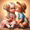 Boy Kissing Girl-11CT Stamped Cross Stitch 40*40cm tapestrymarket