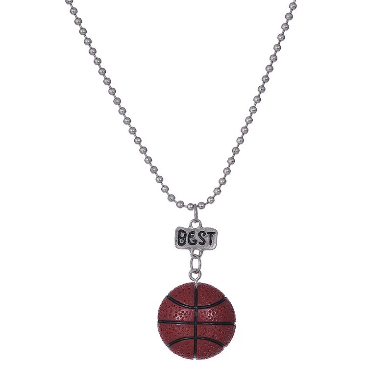 2PCs Best Friends Basketball Necklace