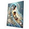 Mother of God DIY Special Shape Drill Pearl Gem Diamond Art Painting Kit with Frame 30x40cm Pearl Art Painting Set for Adults Beginners Home Decor