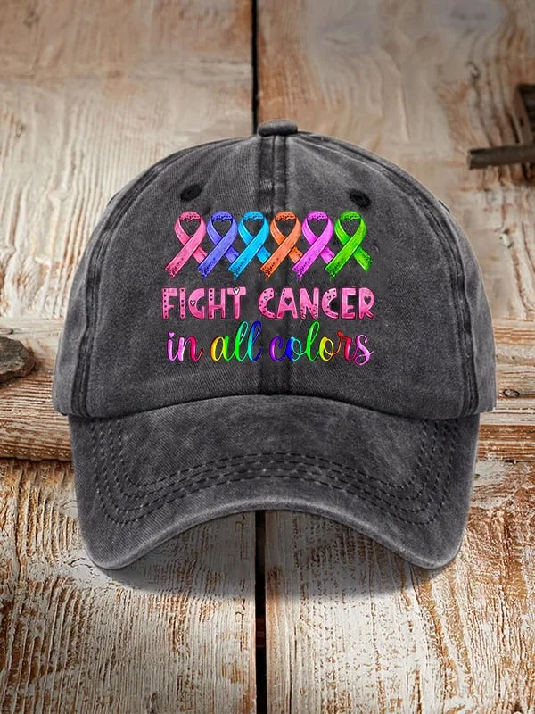 Breast Cancer Vintage Print Baseball Cap