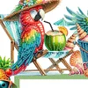 (US Local)Parrot Wooden Diamond Painting Door Topper Right Angle Sign for Party (Left)