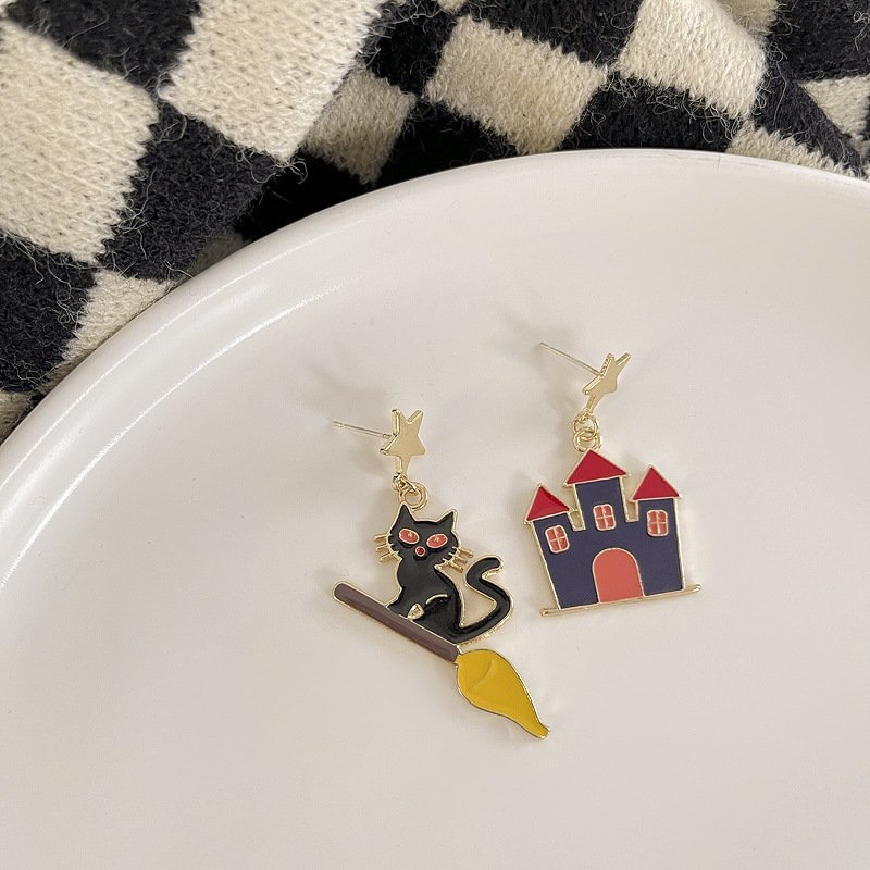 👻Halloween Earrings & Ear Clips pumpkin / castle / ghost / skull