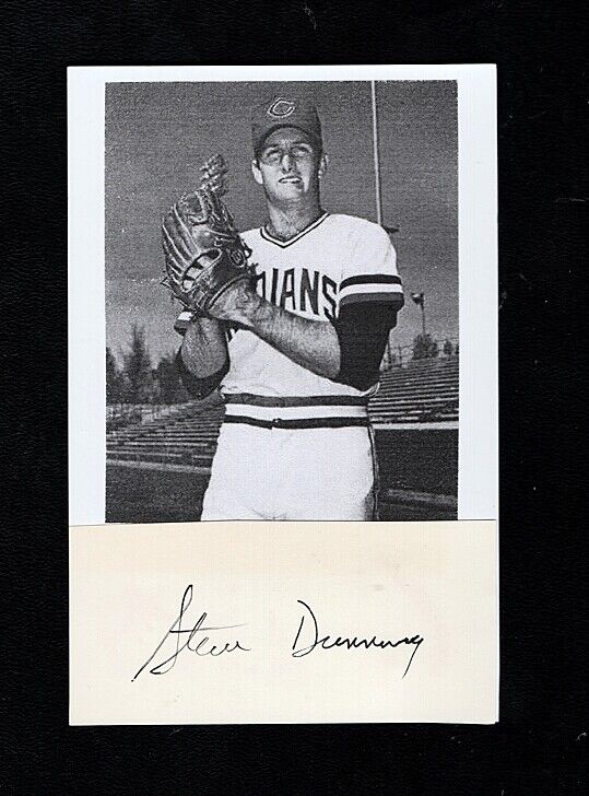 STEVE DUNNING-CLEVELAND INDIANS 4X6 AUTOGRAPHED CUT W/ Photo Poster painting