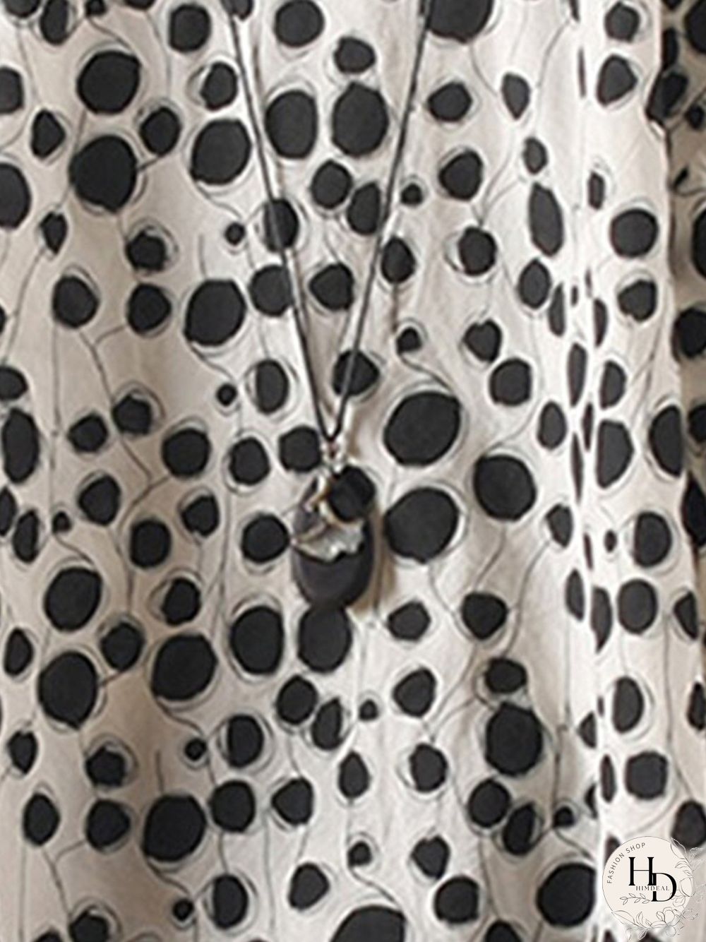 Polka Dots Floral-Print Casual T-shirt