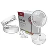 Folding Telescopic Floor Fan Summer Mute Student Desktop Table Fan (White)
