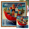 Sea Umbrella Hut - 11CT Stamped Cross Stitch - 40*40cm