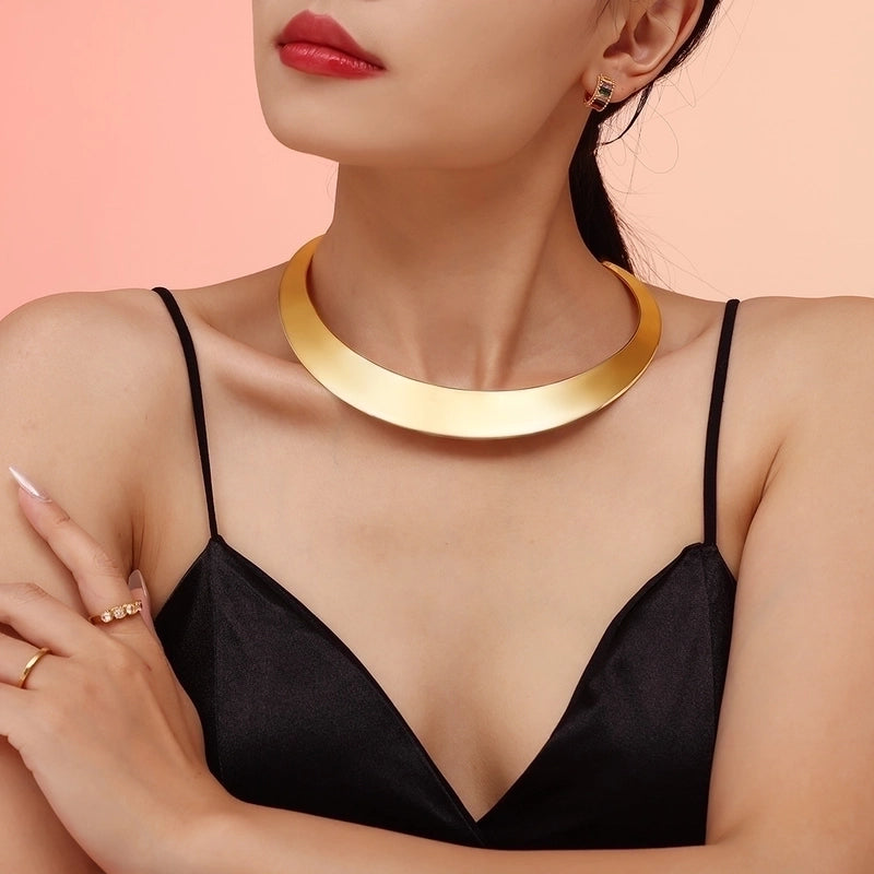 Exaggerated Luxurious Vacation Geometric 18K Gold Plated 304 Stainless Steel Choker