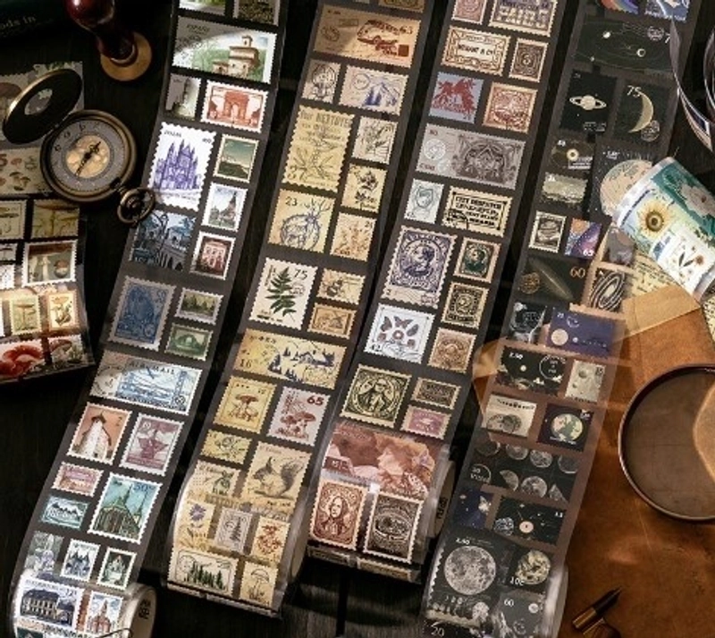 Mocard Stamp Waste Discharge Tape Natural Post Office Series Retro Diy Journal Decorative Source Material Stickers 8 Types Selection