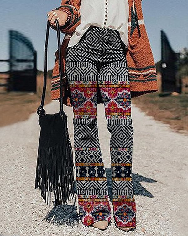 Women's Vintage Check Print Jeans