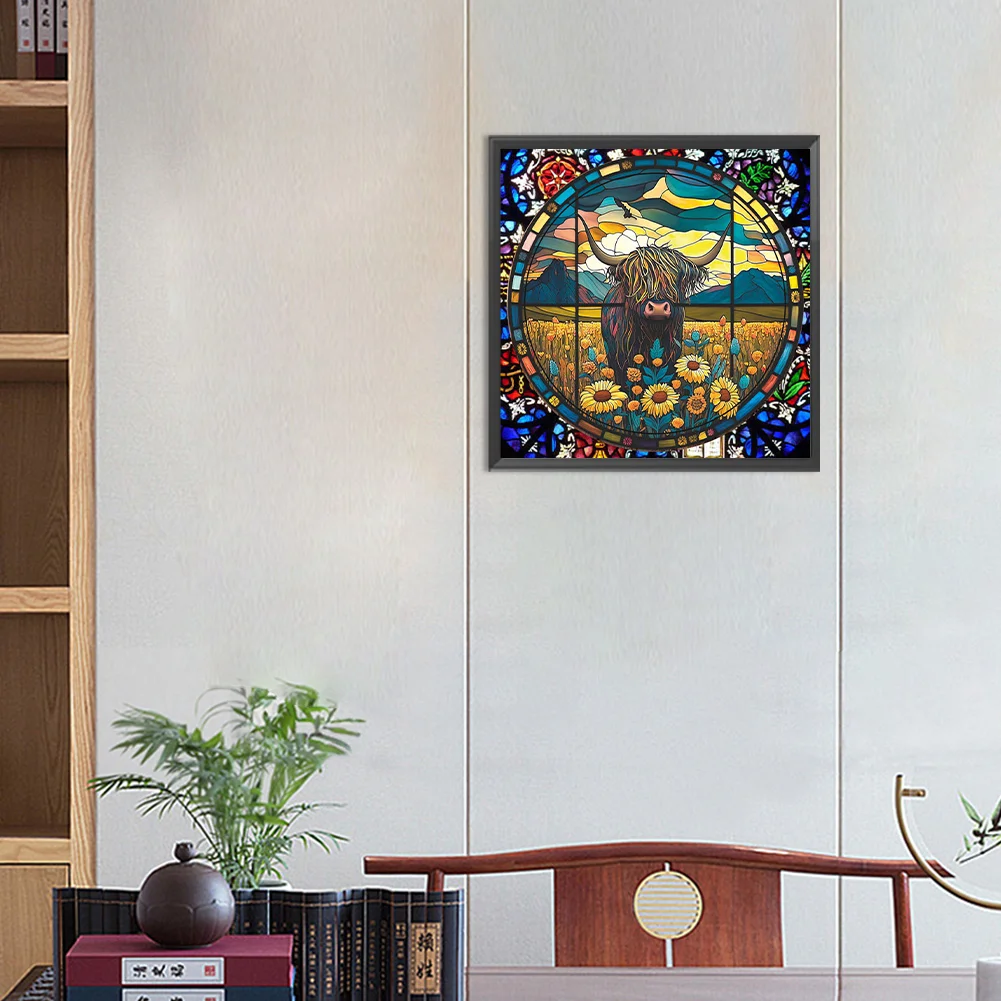 Diamond Painting - Full Round Drill - Stained Glass Yak(30*30cm)