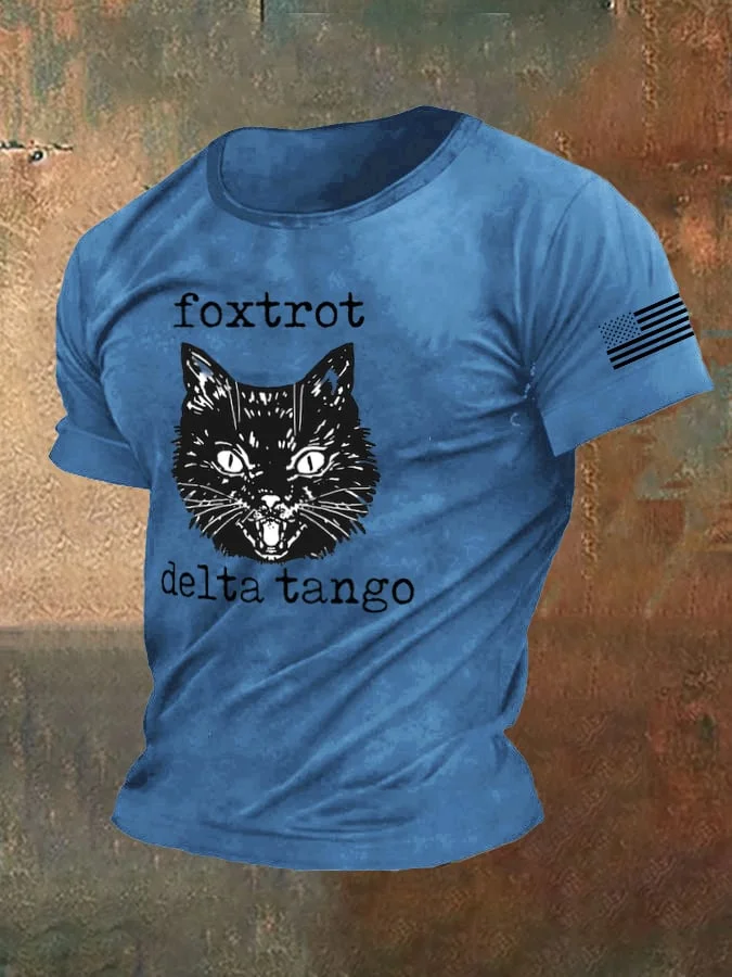 Men's Cat Fdt Print T-Shirt  socialshop