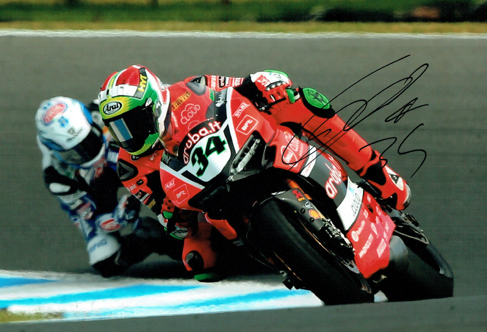 Davide GIUGLIANO SIGNED Autograph WSBK DUCATI Rider 12x8 Photo Poster painting D AFTAL COA