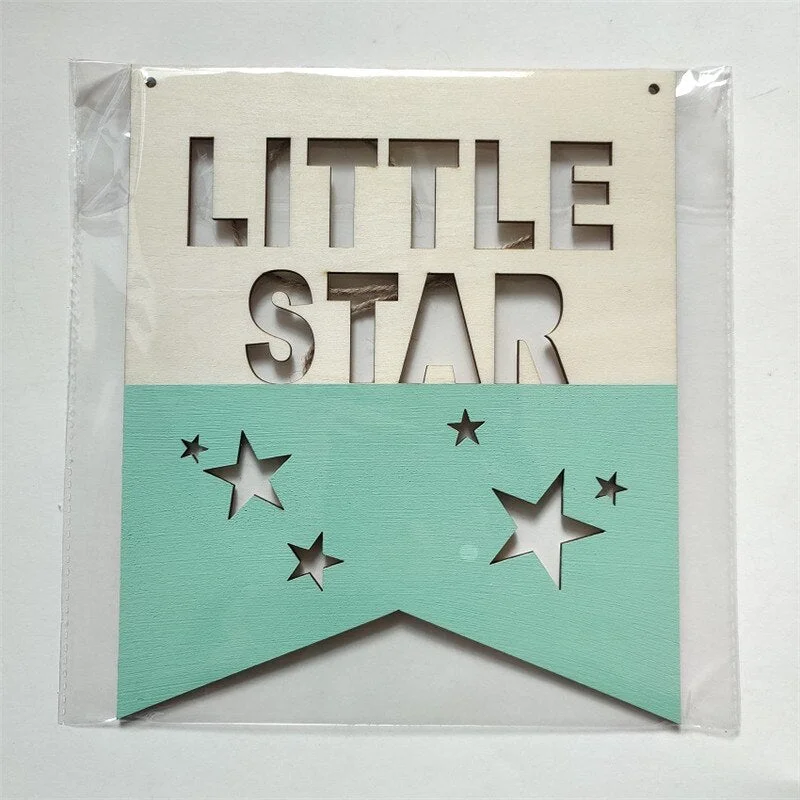 INS Nordic Style Positive Slogan Banner Garland Wooden Wall Hanging Ornament For Kids Room Decoration Nursery Photography Props