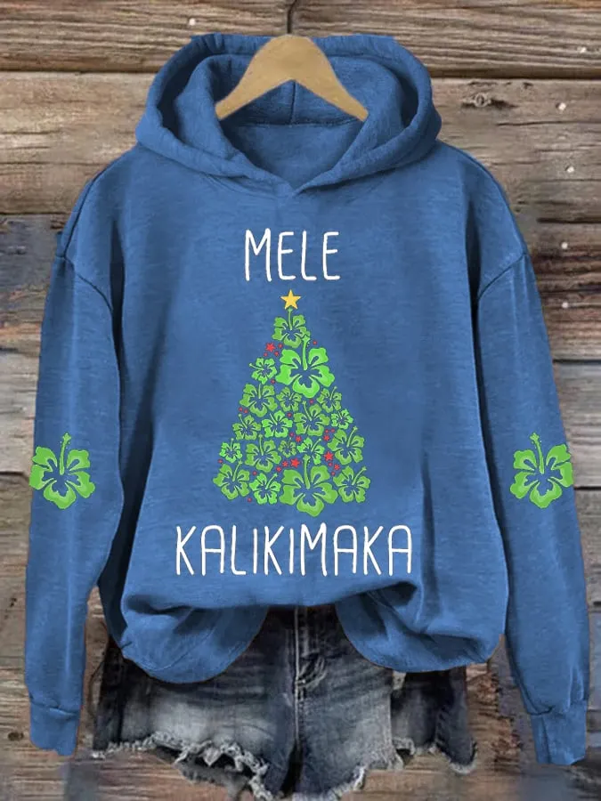 Women's Hawaiian Christmas Mele Kalikimaka Hibiscus Hoodie