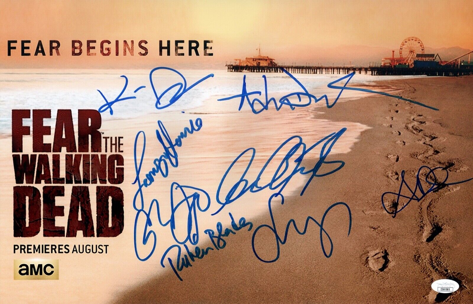 Cliff Curtis FEAR THE WALKING DEAD CAST X8 Signed 11X17 Photo Poster painting Autograph JSA COA