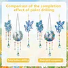 3PCS-4 5D DIY Diamond Painting Wind Chimes Suncatcher Kit Double Sided Diamond Art Kits Suncatcher with Crystal Pendant for Home Wall Window Decor Adults DIY Art Craft
