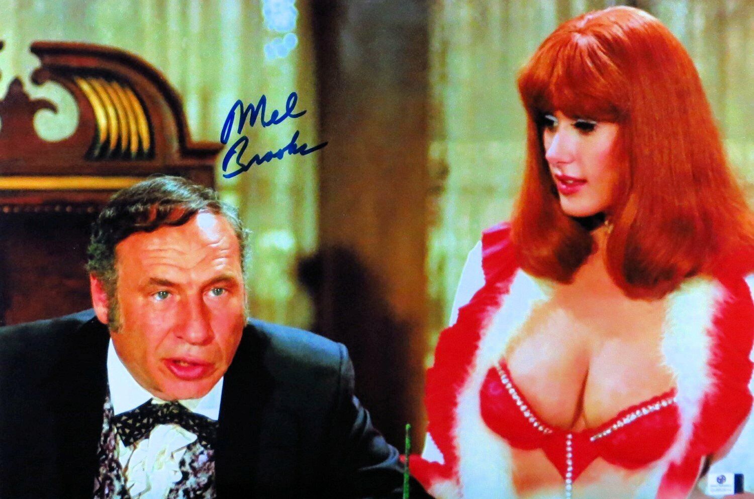 Mel Brooks Signed Autographed 12X18 Photo Poster painting Blazing Saddles Behind Desk JSA T59331