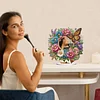 DIY Diamonds Painting Special Shaped Crystal Drill Crafts Mirror Desk Ornament Decor Kit(Flower Butterfly)