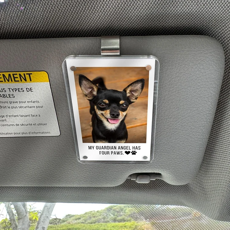 Custom Dog Photo Car Visor Clip, Dog Memorial Gift, Pet Loss Memorial