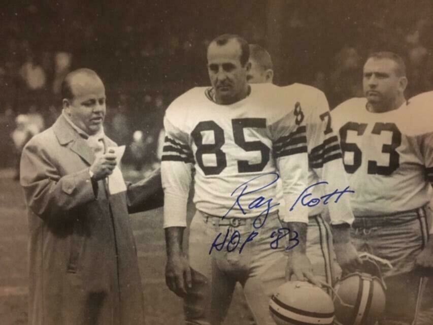 Ray Scott Autographed 8x10 Photo Poster painting Packers Ice Bowl Announcer HOF Inscription SGC