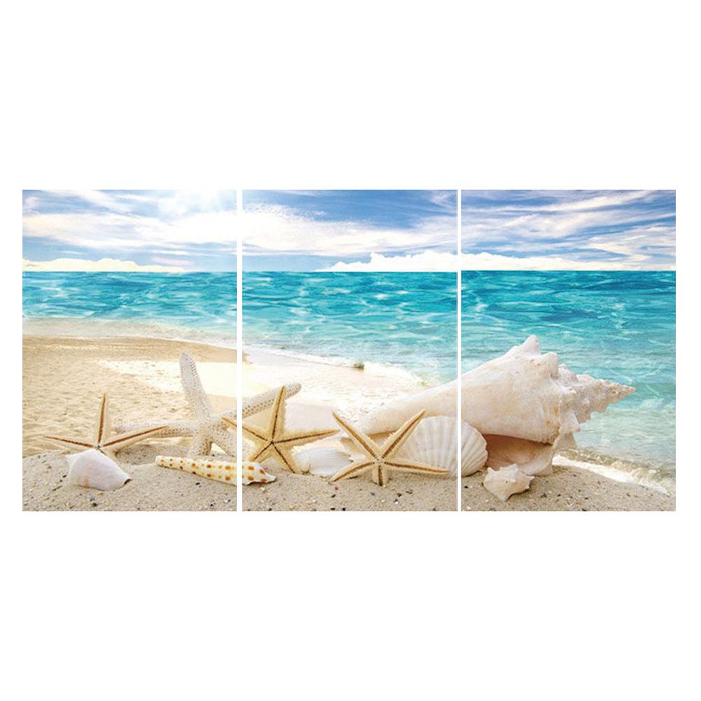 

80*40CM - Multi-picture Diamond Painting - 3pcs Beach Shell, 501 Original