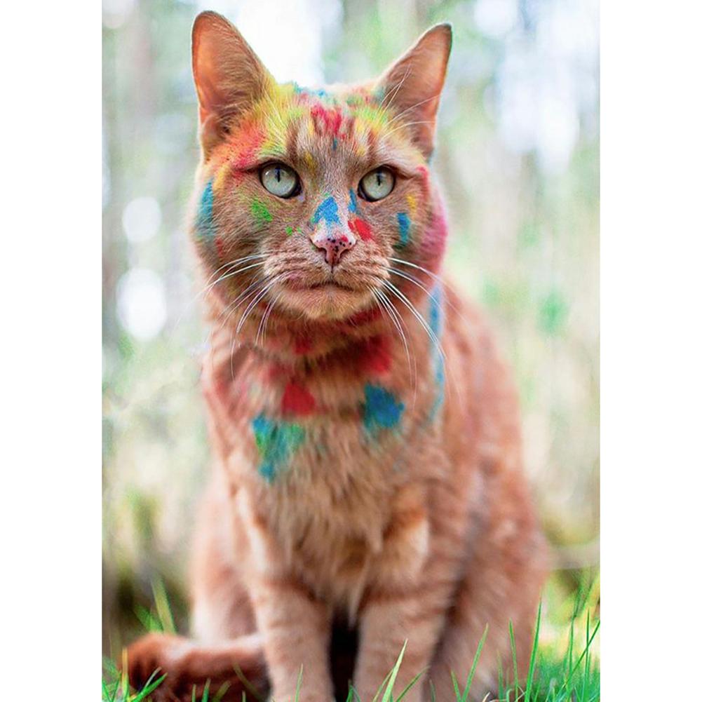 

Cute Cat-Round Drill Diamond Painting-Sticker, 501 Original
