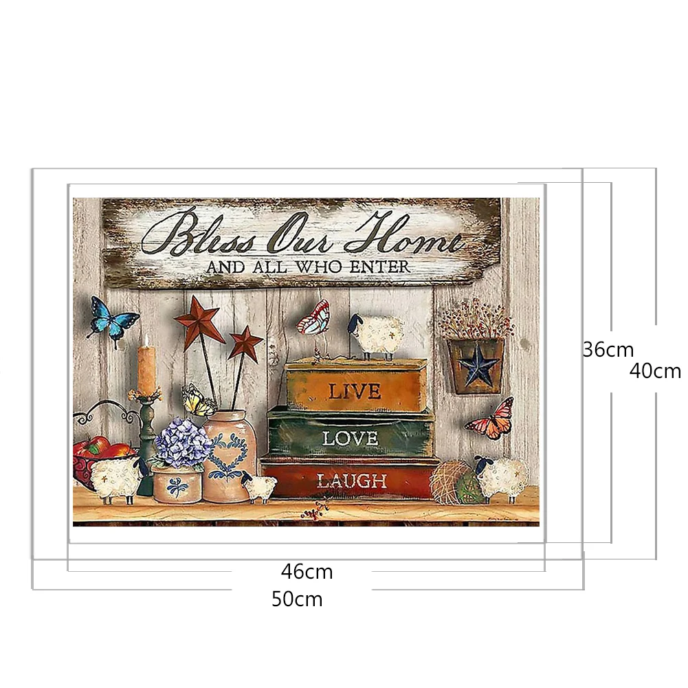 11CT Full Stamped Cross Stitch - Bookshelf(Canvas|40*50CM)