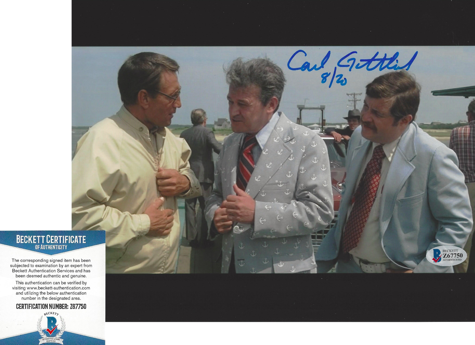 WRITER CARL GOTTLIEB SIGNED JAWS 'MEADOWS' 8x10 Photo Poster painting C BECKETT COA BAS PROOF