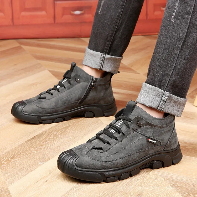 Sneaker da uomo in pelle sintetica con fodera in finta lana