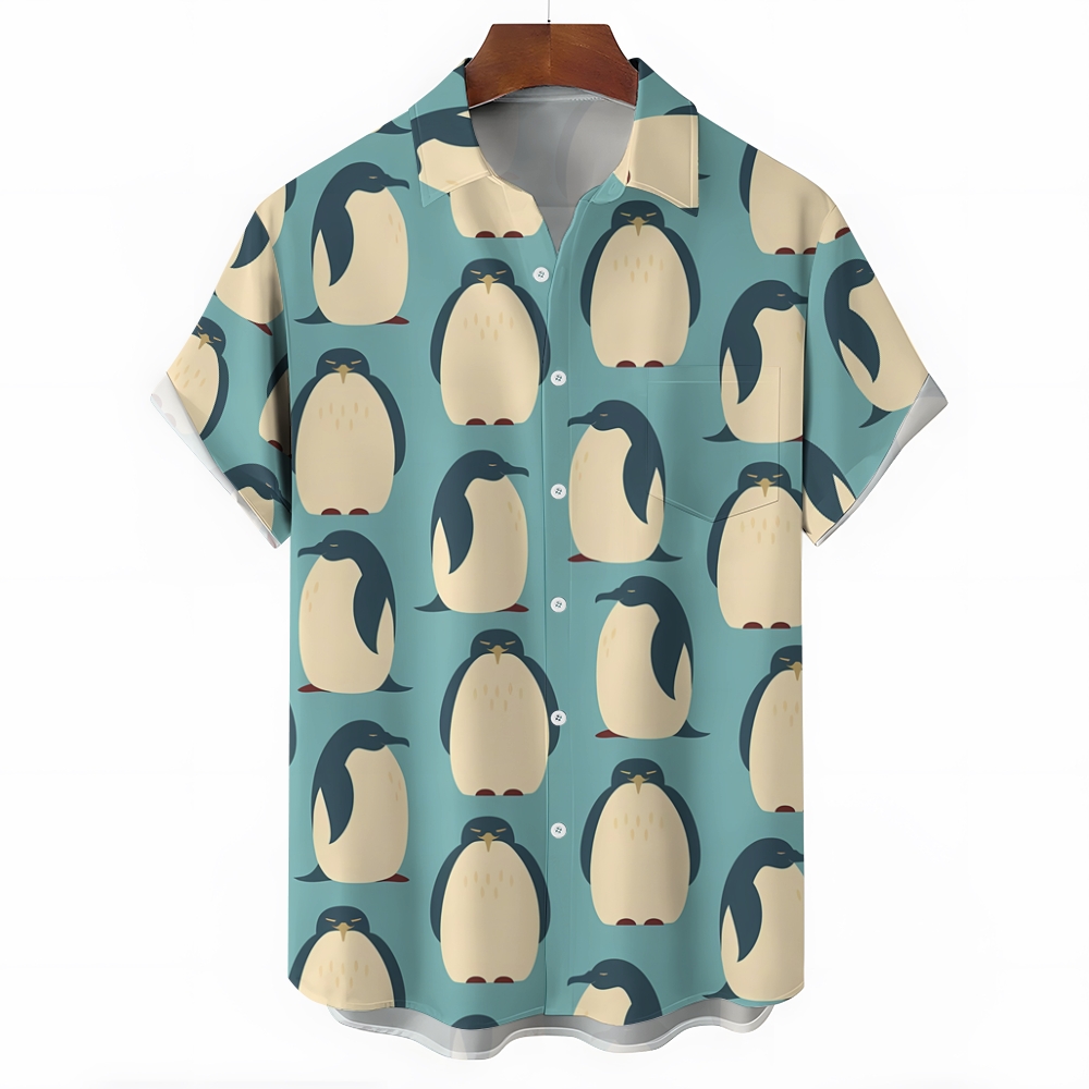 Cute Penguin Pattern Hawaiian Shirt