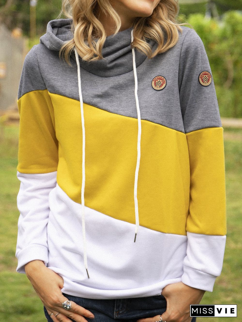 Yellow Hoodie Long Sleeve Sweatshirts