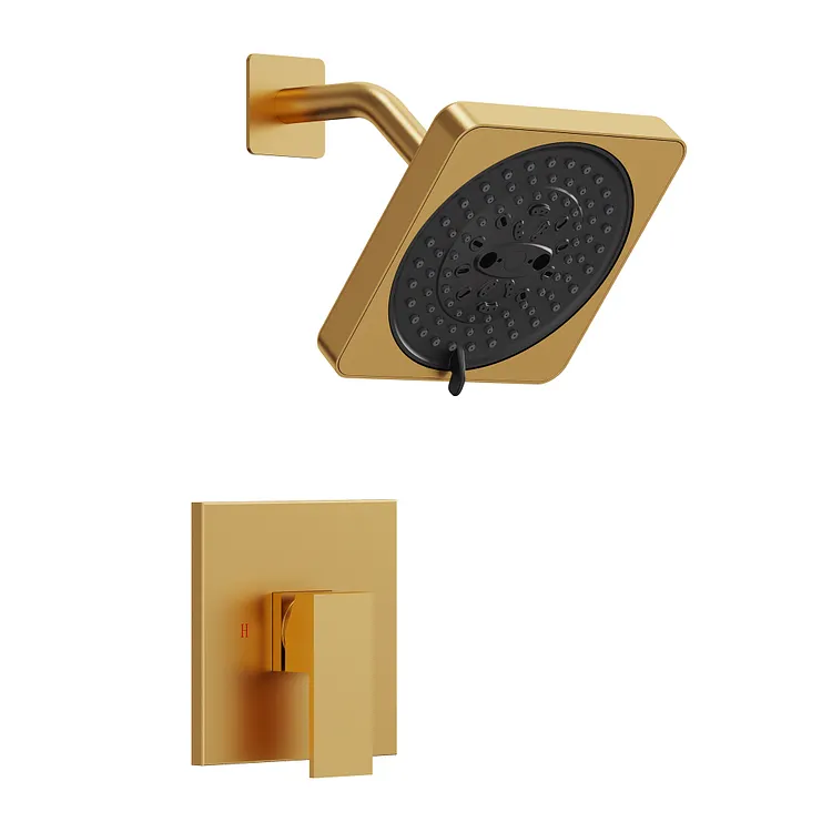 EVERSTEIN 7-Spray Pressure Balance Shower System Brushed Gold 